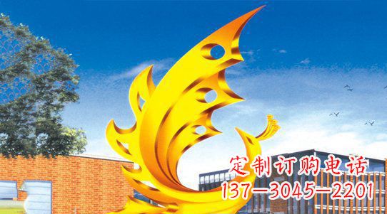 山西广场凤凰不锈钢雕塑 (2)