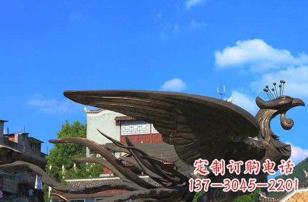 山西广场凤凰动物铜雕