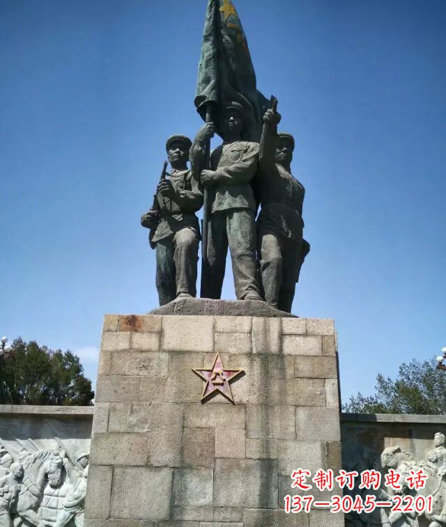 山西传承革命精神领雕纪念铜雕战士雕塑