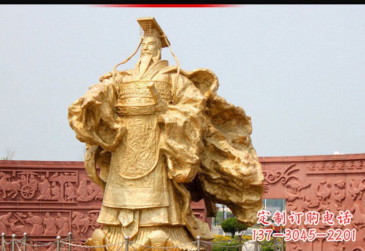 山西广场古代皇帝刘邦铜雕