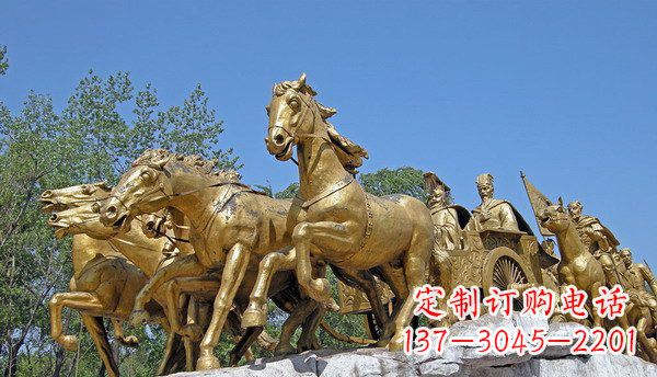 山西中领雕塑:精美古典马车铜雕