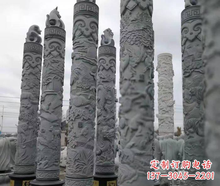 山西广场景观12生肖石柱 (2)