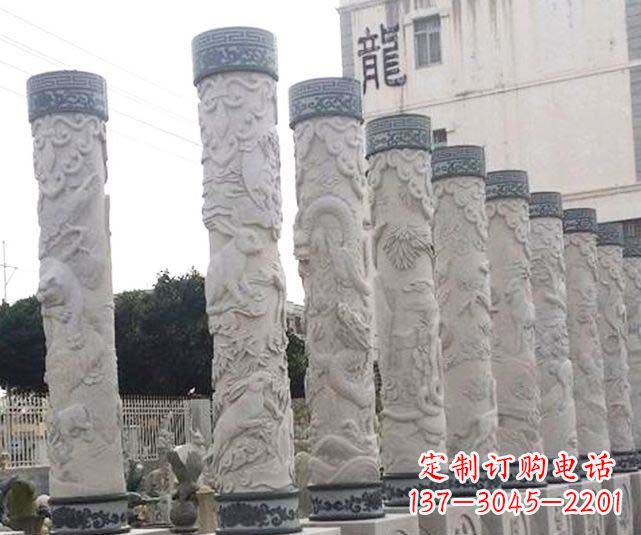 山西中领雕塑大理石古典龙柱石雕