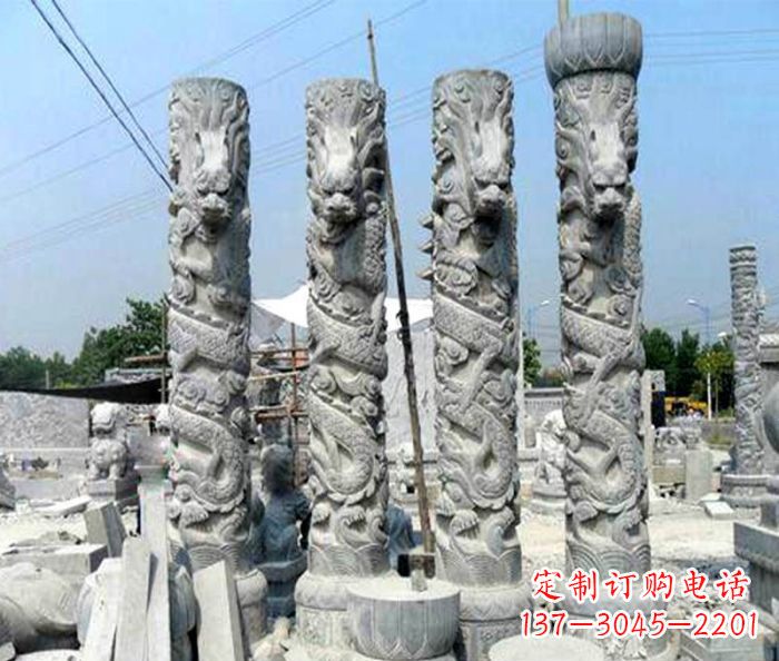 山西浩大神秘的龙柱石雕