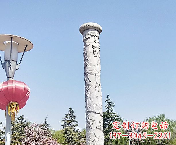 山西中领雕塑的大理石龙柱石雕