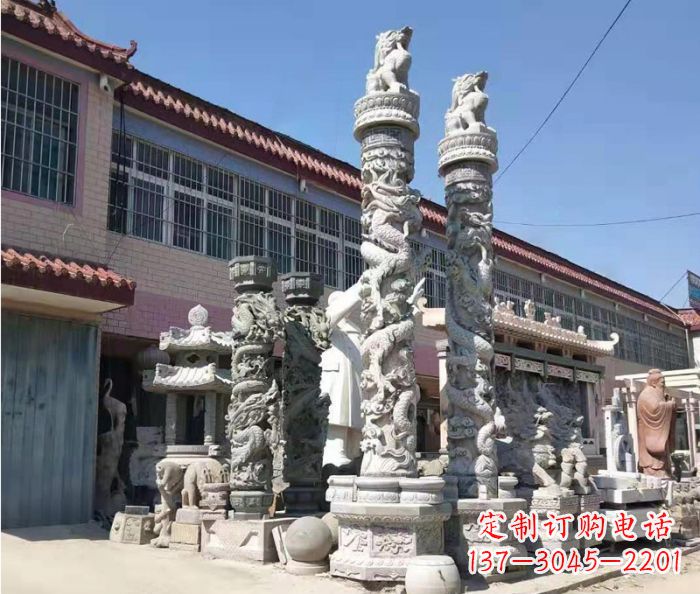 山西品质考究的大理石龙柱石雕