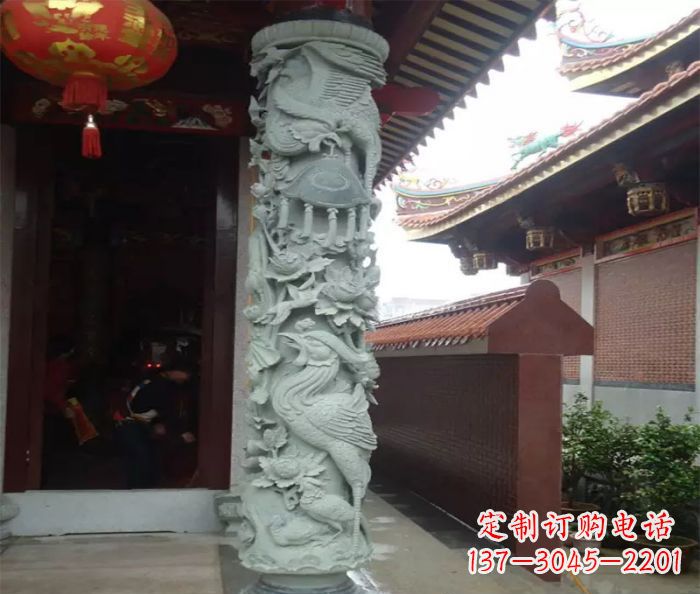 山西广场景观大理石龙柱石雕_2