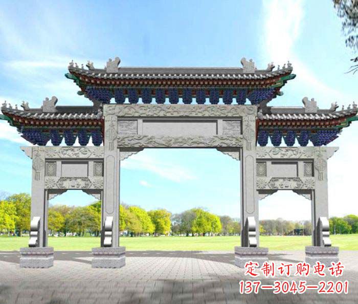 山西广场景观大理石牌楼石雕