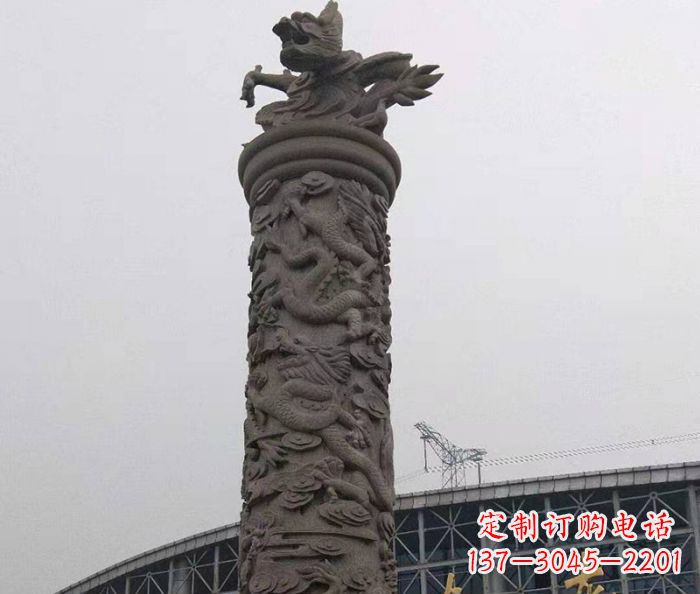 山西中领雕塑|仿古盘龙柱石雕