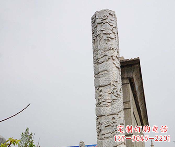 山西精美艺术品,象征霸气,盘龙柱石雕