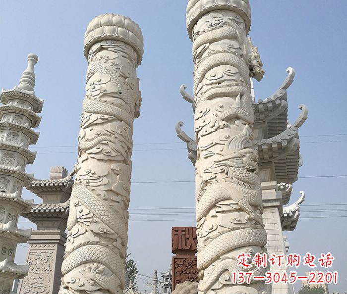 山西传承雄风,精美绝伦的盘龙柱石雕