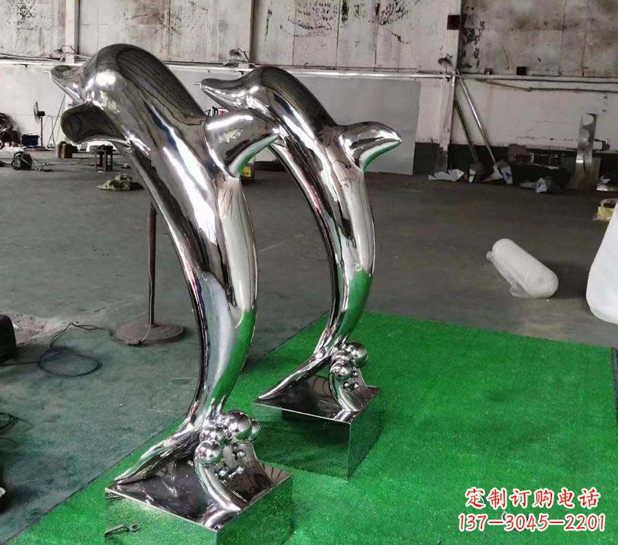 山西镜面不锈钢雕塑——海豚