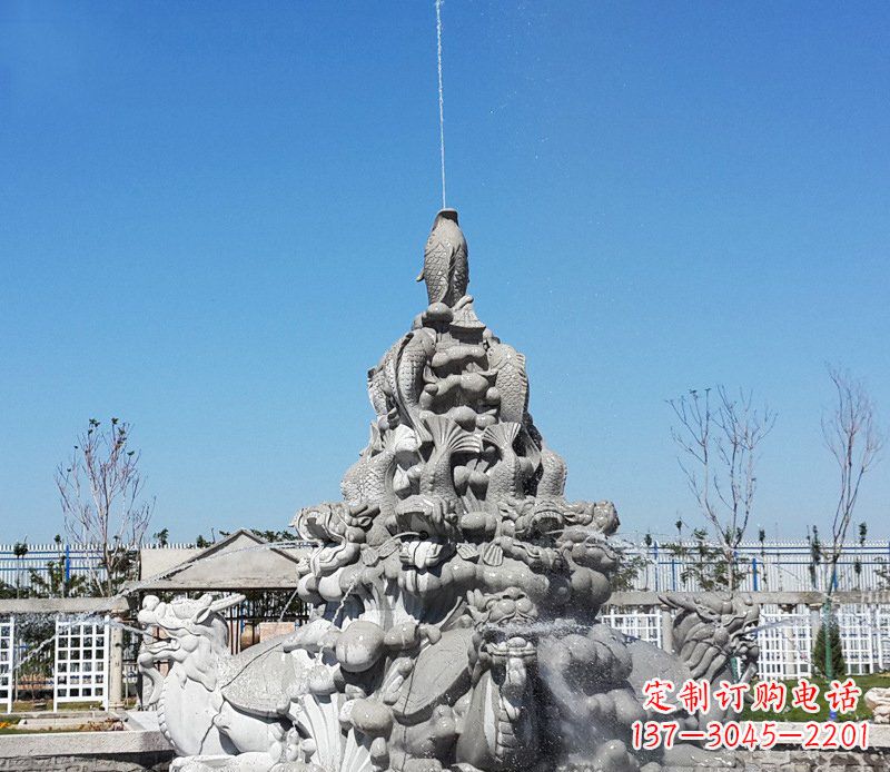 山西令人称羡的广场龙龟喷泉石雕