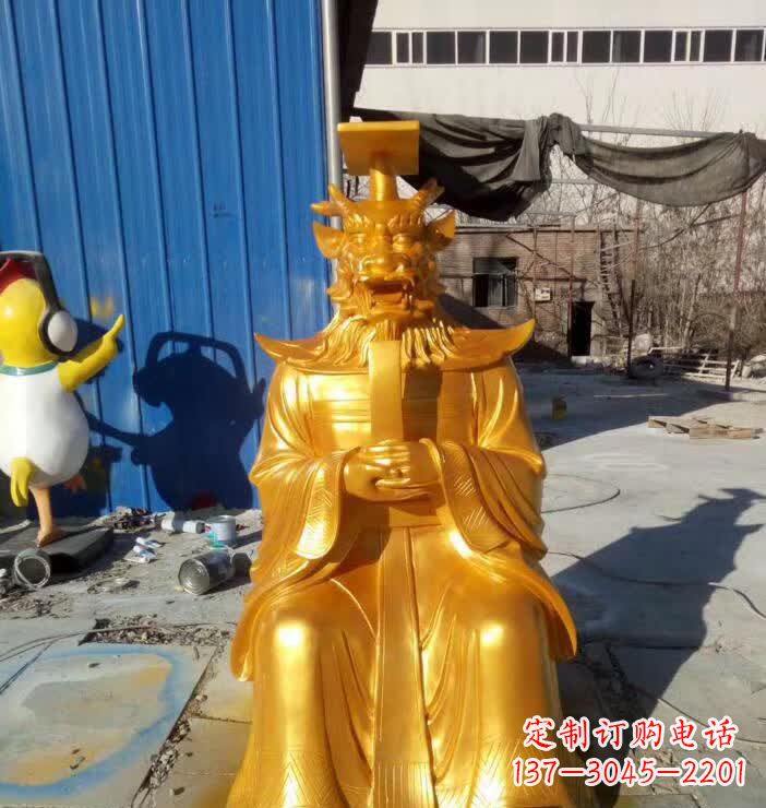 山西广场龙王铜雕