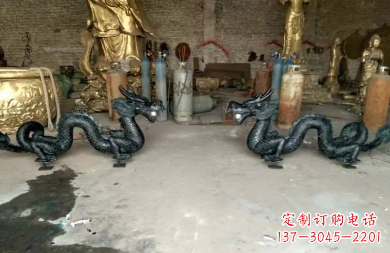 山西中领雕塑精美定制双龙戏珠雕塑
