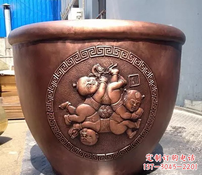 山西广场水缸铜雕塑