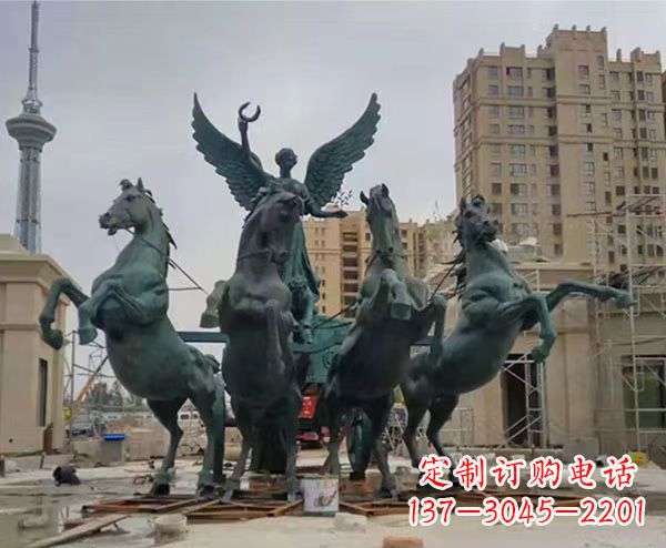 山西中领雕塑:阿波罗战车铜雕精美华丽