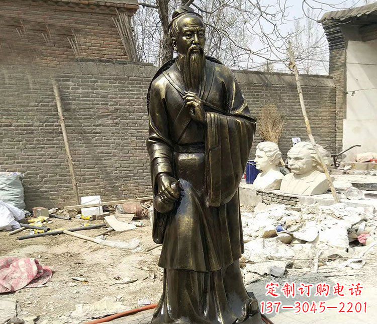 山西广场铜雕华佗名医人物雕塑