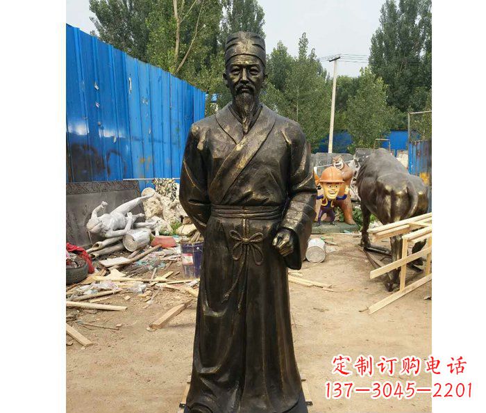 山西领雕塑定制广场铜雕刘备人物雕塑