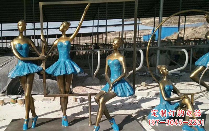 山西广场铜雕美女跳芭蕾人物雕塑