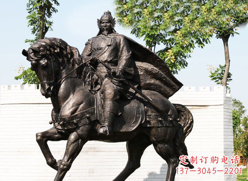 山西广场铜雕骑马战士人物雕塑