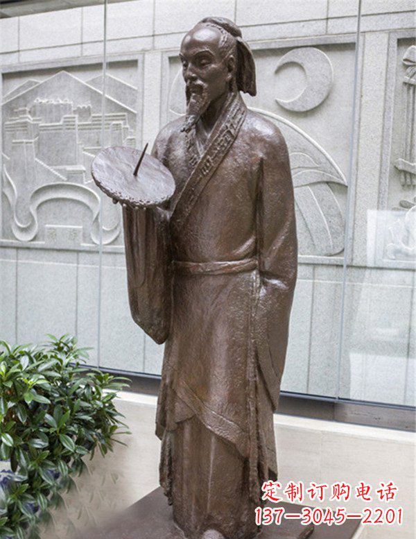 山西广场铜雕时间日晷人物雕塑