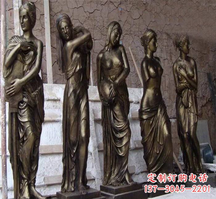 山西浪漫美女装饰铜雕四方