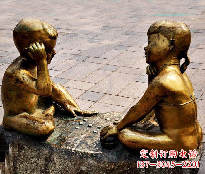 山西记忆印象:青春小孩铜雕