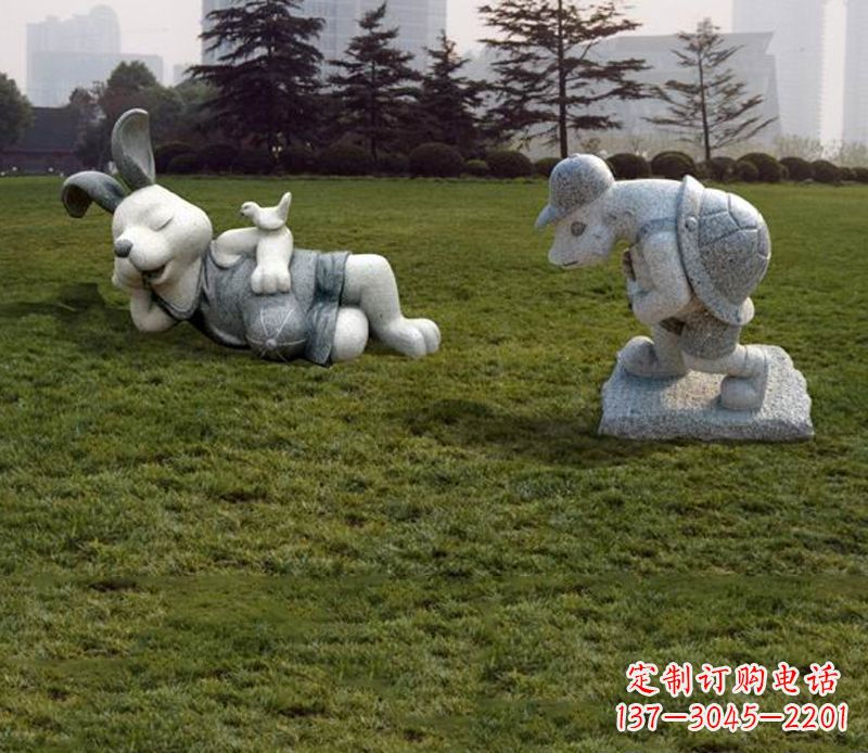 山西中领雕塑独特的石雕兔子