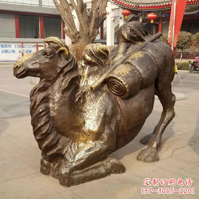 山西跪俯的骆驼铜雕,把动物的肃穆传递给您