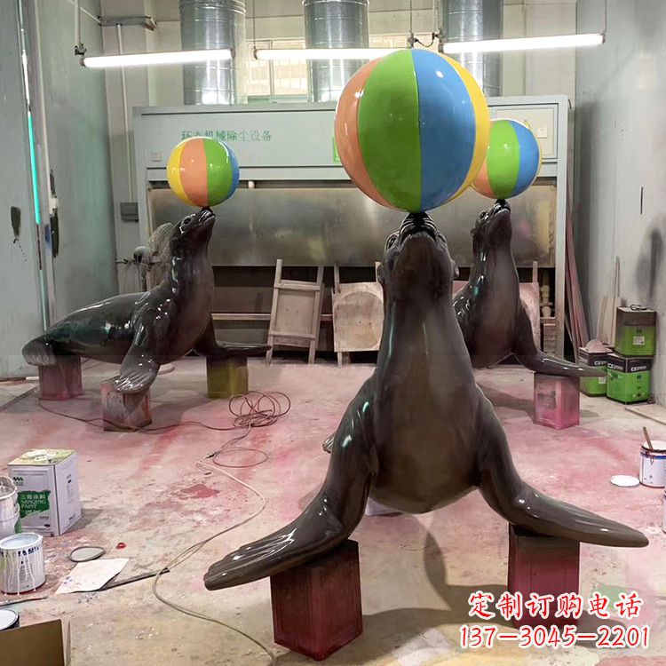 山西海豹玻璃钢雕塑,让您触手可及的自然风情