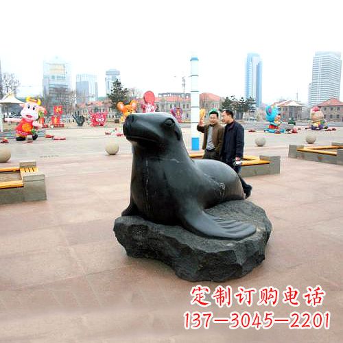山西海豹石雕塑,精美纯手工制作