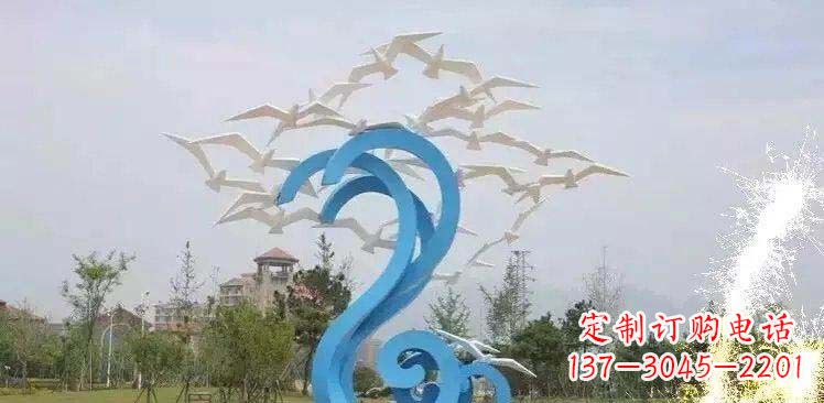 山西精美海鸥雕塑,传递美好海洋情怀