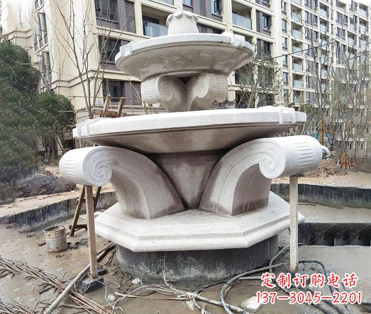 山西海马石雕喷泉,喷水灿烂缤纷