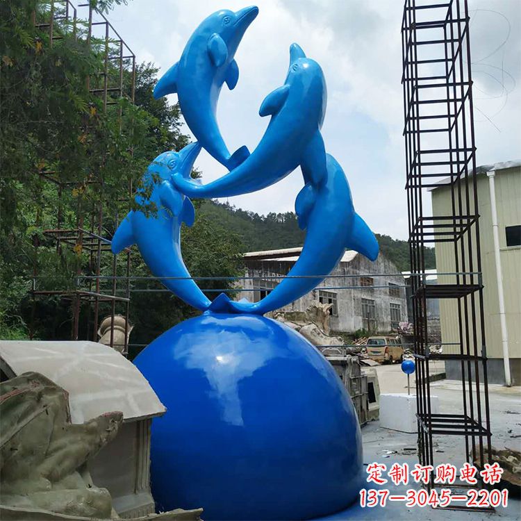 山西海豚钢筋玻璃景观雕塑
