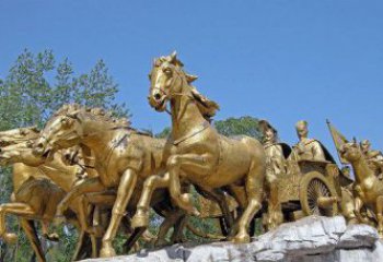 山西中领雕塑：精美古典马车铜雕