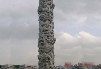 山西精美仿古盘龙柱石雕
