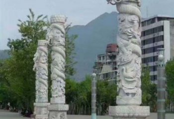 山西定制精美的盘龙柱石雕