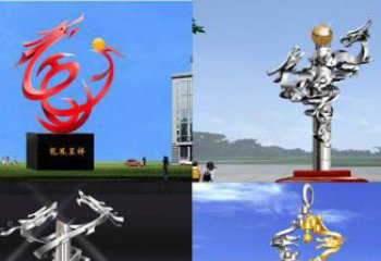 山西中领雕塑：传递意义的龙凤呈祥不锈钢雕塑