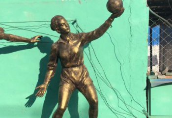 山西中领雕塑：学生运动的赞美——精美铜雕学生人物排球雕塑