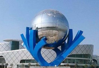 山西中领雕塑打造把地球握在手中精致不锈钢抽象雕塑