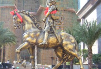 山西华丽的骑士雕塑，引人注目的西方骑马战士纪念铜雕