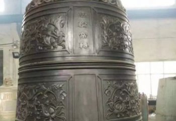 山西国泰民安铜钟寺庙铜雕-传统工艺精美的铜钟雕塑