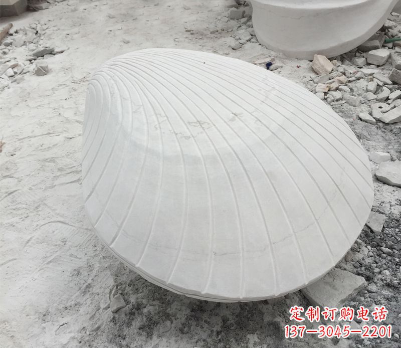 山西用贝壳雕刻出美丽的汉白玉雕塑