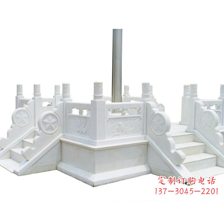 山西精美的汉白玉升旗台雕塑