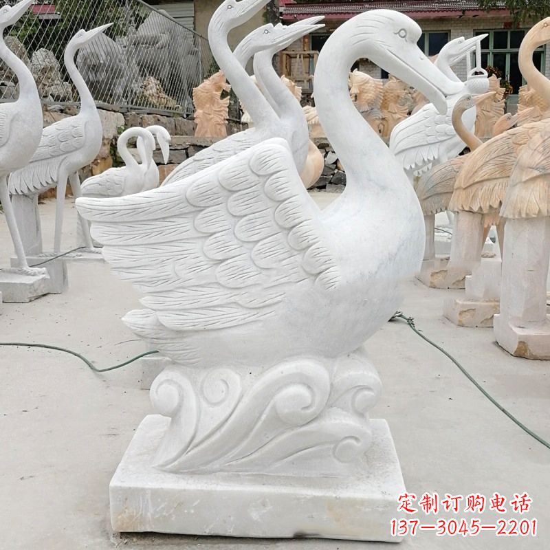 山西中领雕塑:精美的吐水天鹅雕塑