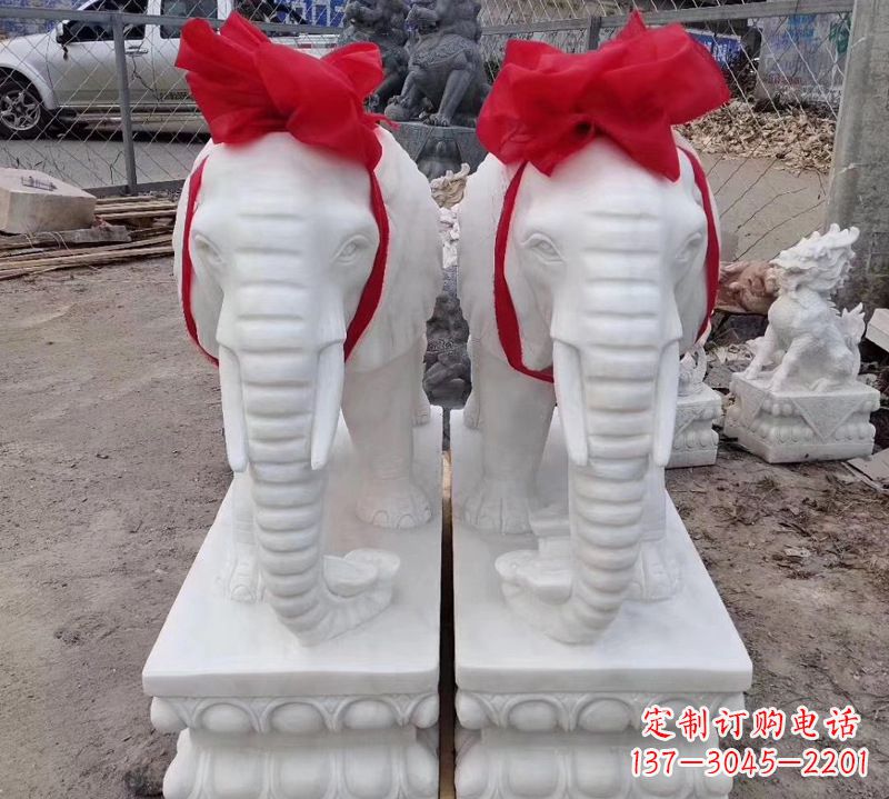 山西中领雕塑象征意义深远的汉白玉大象石雕