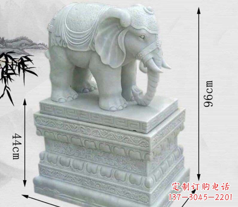 山西令人惊叹的汉白玉大象门口雕塑