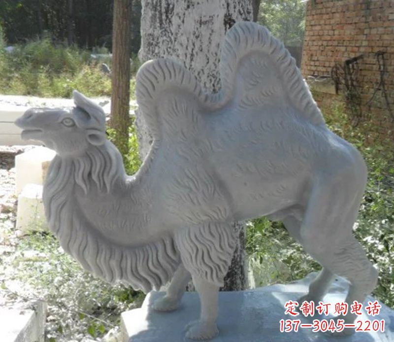 山西汉白玉动物骆驼石雕
