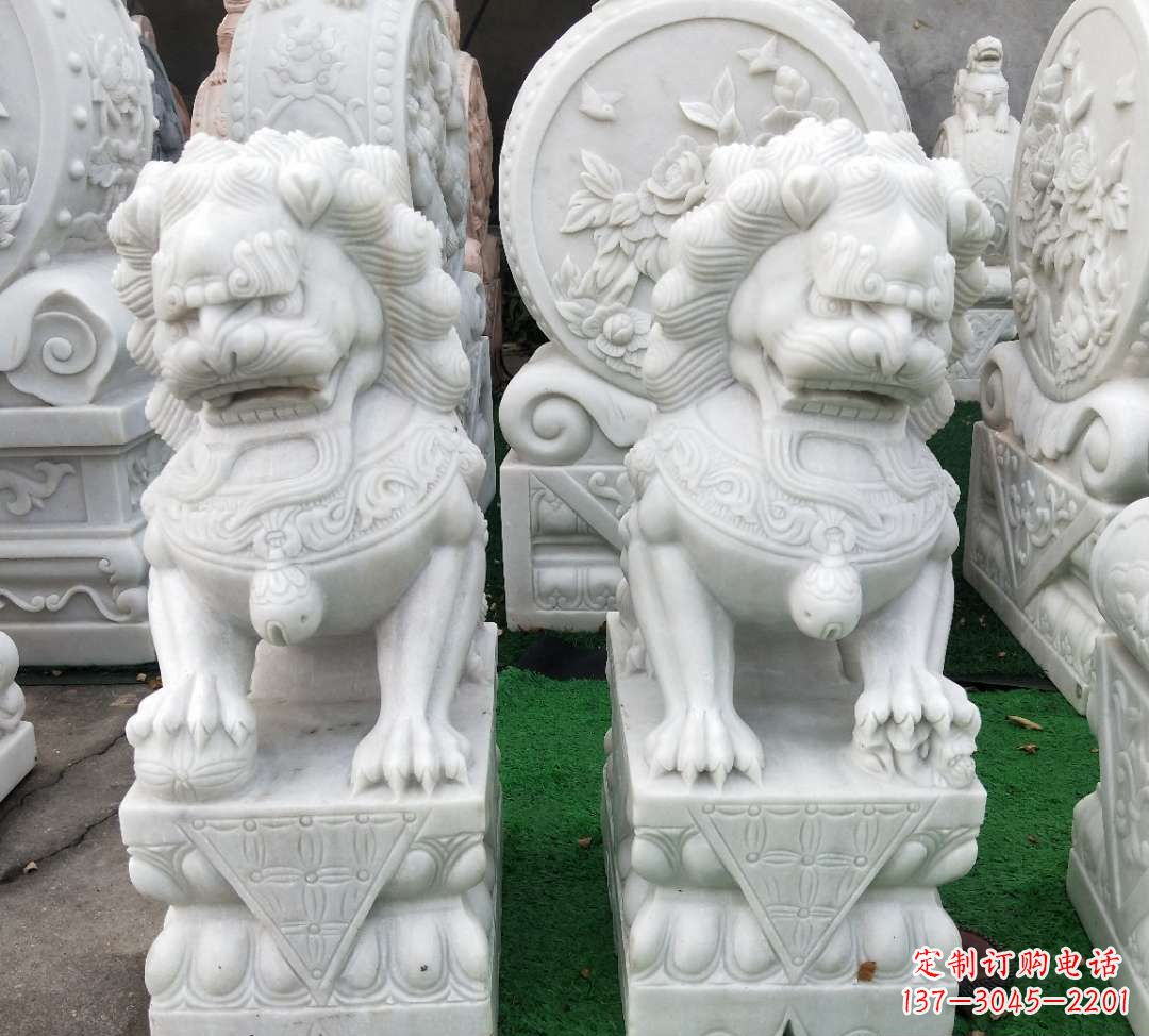 山西汉白玉故宫制作狮子雕塑